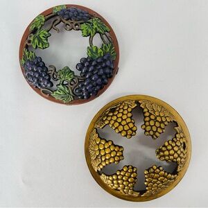 2 Grape Wine Theme Illuma Candle Topper Jar Lids Yankee Candle
